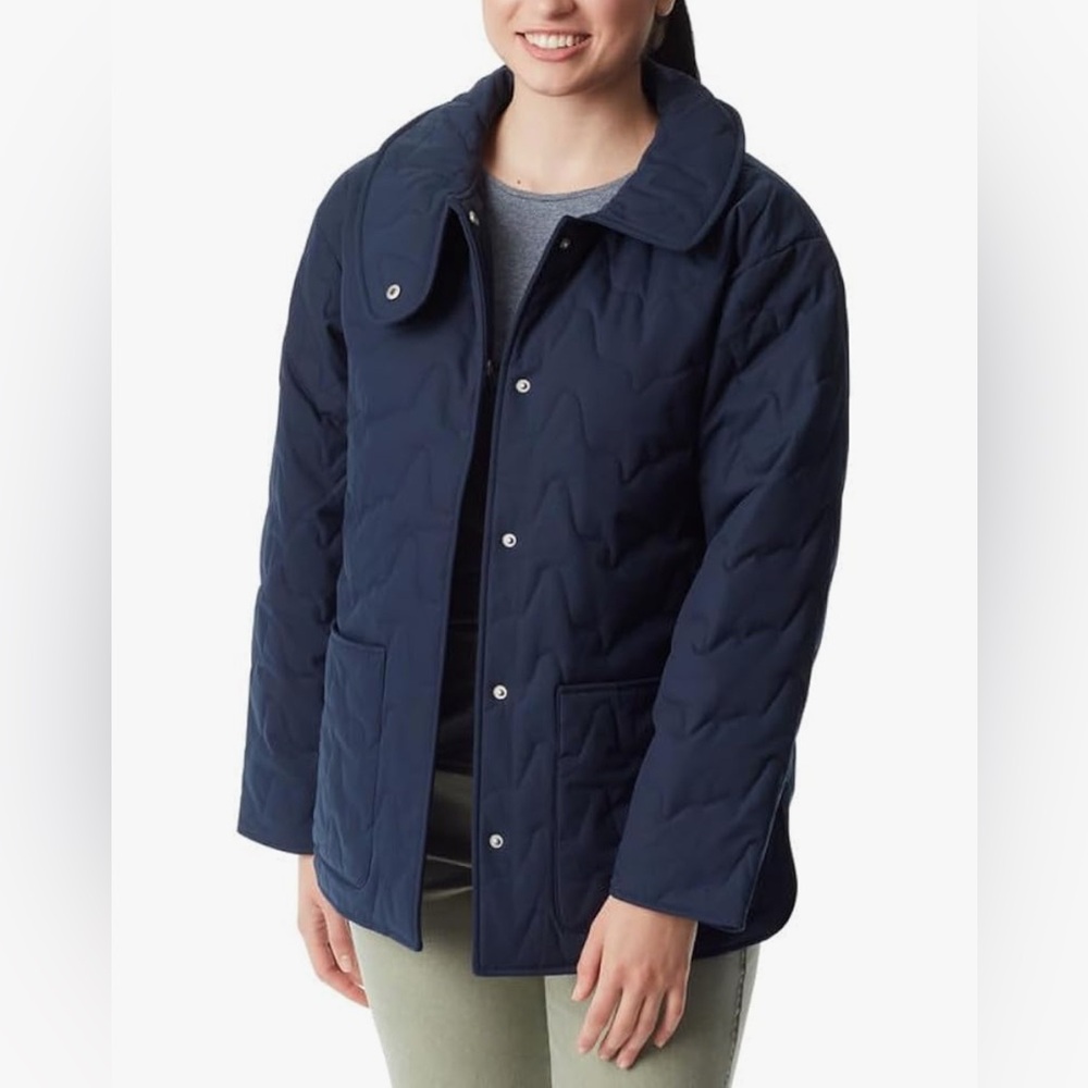 BASS OUTDOOR Women's Quilted Long-Sleeve Jacket (Navy Blazer, Small)